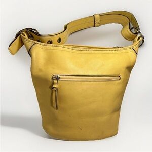 Coach F13353 MEDIUM Vintage Bleecker Light Yellow Leather Bucket Bag